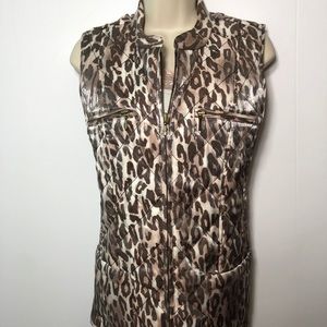 Chico’s Quilted Animal Shine Vest Sz 2 L $119